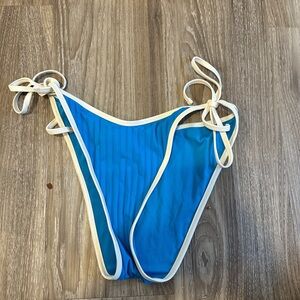 Aerie Vibrant Blue Bikini Bottom with Cream Trim